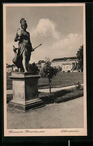 AK Hannover, Schlosspartie mit Denkmal