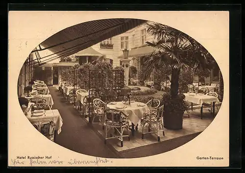 AK Berlin, Hotel Russischer Hof, Garten-Terrasse, Georgenstrasse 21-22