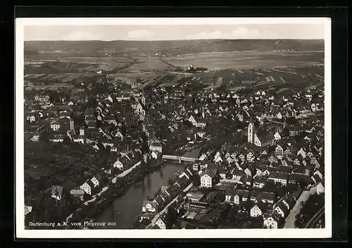 AK Rottenburg a. N., Ortsansicht vom Flugzeug aus