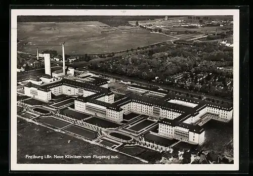 AK Freiburg i. Br., Neue Kliniken vom Flugzeug aus