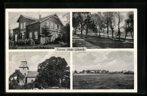 AK Curau, Ortsansicht, Strassenpartie