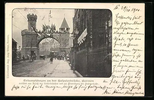 AK Barmen, Triumphbogen an der Haspelerbrücke