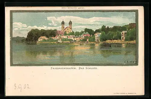 Künstler-AK Carl Biese: Friedrichshafen, Das Schloss