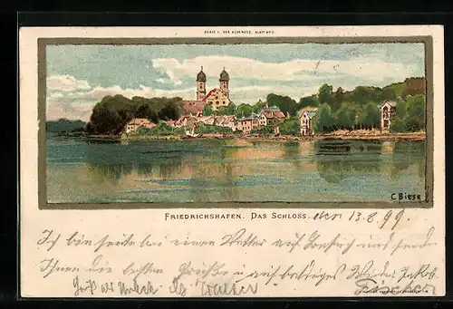 Künstler-AK Carl Biese: Friedrichshafen, Das Schloss