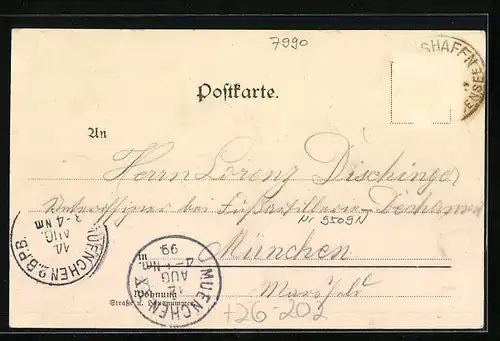 Künstler-AK Carl Biese: Friedrichshafen, Das Schloss