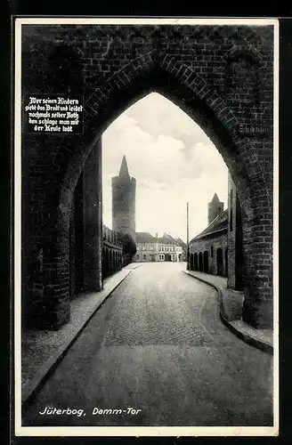 AK Jüterbog, Strassenpartie am Damm-Tor