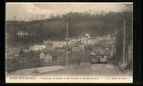 AK Rouen-Bon-Secours, Tramways de Rouen a Bon-Secours et Mesnil-Esnard, Strassenbahn