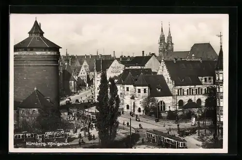 AK Nürnberg, Strassenbahn am Königstor