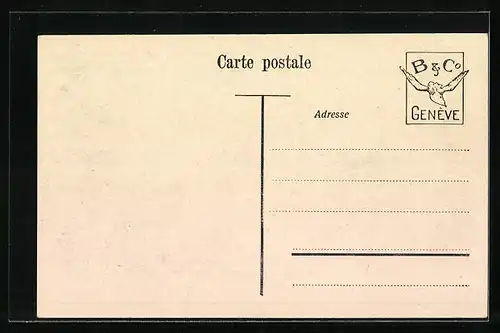 AK Genéve, Vue generale et l`lle Rousseau, Strassenbahn