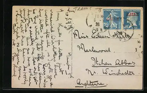 AK Alger, Place du Gouvernement et Mosquee Djemaa Djedid, Strassenbahn