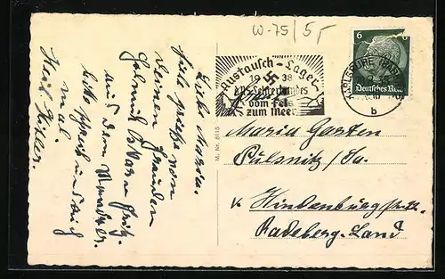 AK Karlsruhe, Platz mit Strassenbahn