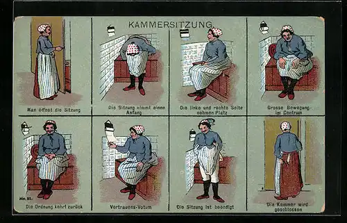 AK Kammersitzung, Anweisung zur Verrichtung des Geschäfts, Toilettenhumor