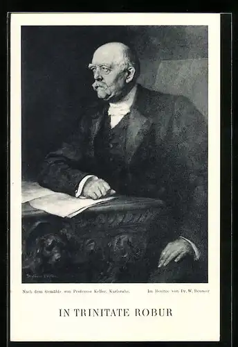 AK In Trinitate Robur, Bismarck mit einem Schriftstück