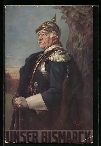 AK Bismarck mit Pickelhaube