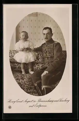 AK Ernst August Herzog von Braunschweig und Lüneburg mit Erbprinz