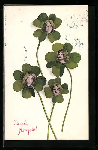 AK Prosit Neujahr!, Kindsköpfe in Kleeblättern