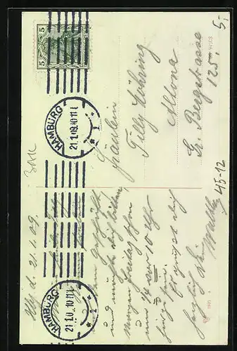 AK Paar beim Schlitten fahren