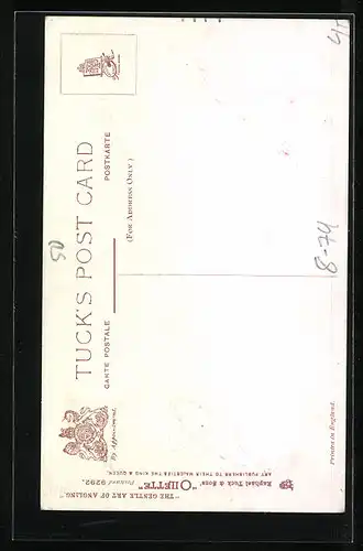 Präge-AK Herr mit einem Fisch an der Angel, 1. April