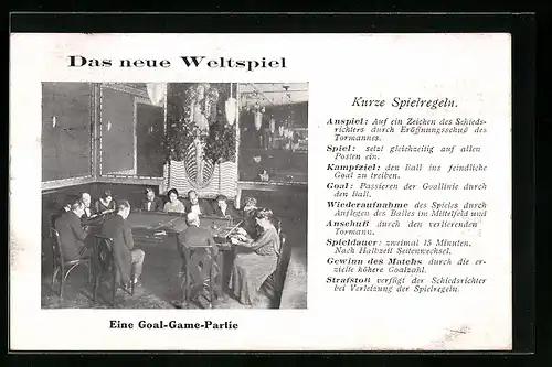 AK Das neue Weltspiel, Eine Goal-Game-Partie, Spielregeln