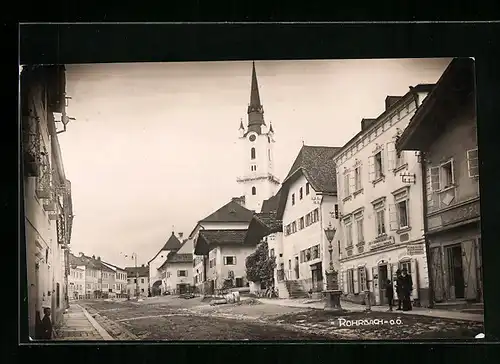 AK Rohrbach /O.-Ö., Strassenpartie mit Geschäft