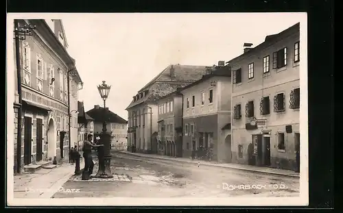 AK Rohrbach /O.-Ö., Unterer Platz mit Gasthaus