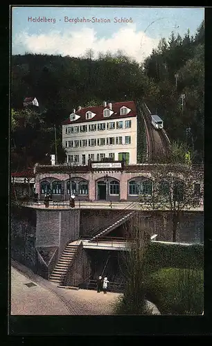 AK Heidelberg, Bergbahn-Station Schloss