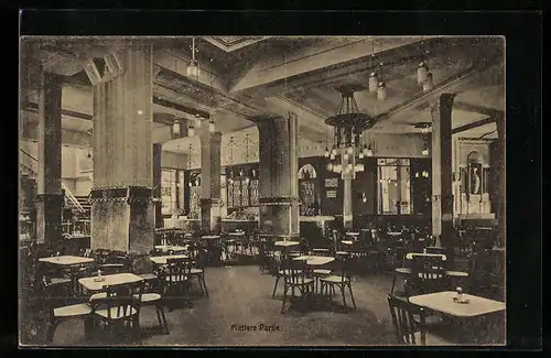 AK Hannover, Cafe Continental, Innenansicht Mittlere Partie