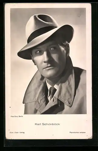 AK Schauspieler Karl Schönböck mit Hut