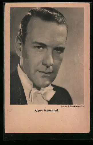 AK Schauspieler Albert Matterstock mit Fliege