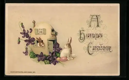 AK Osterhasen im Osterei-Haus