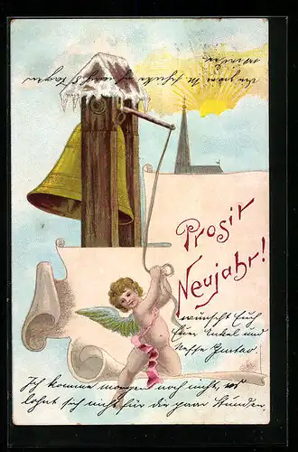 AK Neujahrsengel läutet das neue Jahr ein, Prosit Neujahr