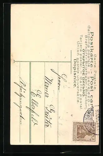 AK Junge bringt Körbe mit Glücksklee, Prosit Neujahr!