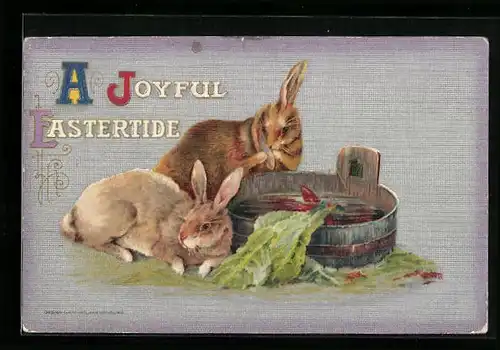 AK Osterhasen an der Wassertränke