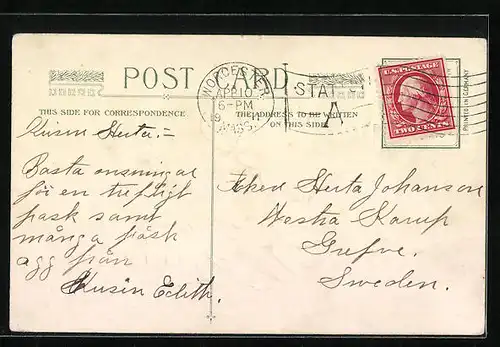 AK Osterhasen an der Wassertränke