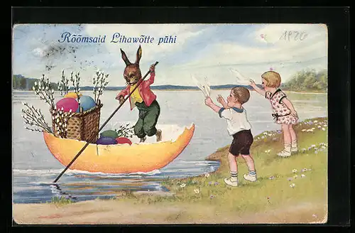 AK Kinder verabschieden sich vom Osterhasen im Eierschalen-Boot