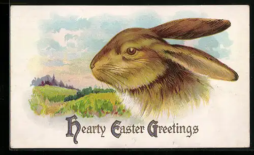 AK Osterhase im Grünen, Easter Greetings