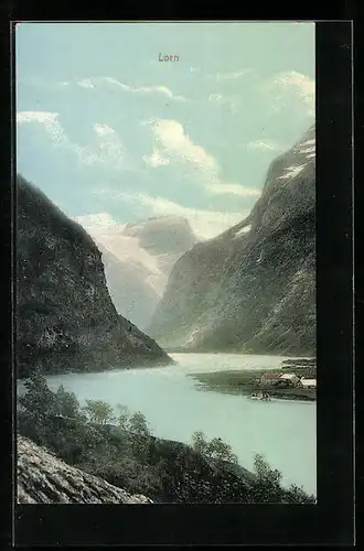 AK Loen, Ortspartie aus der Vogelschau