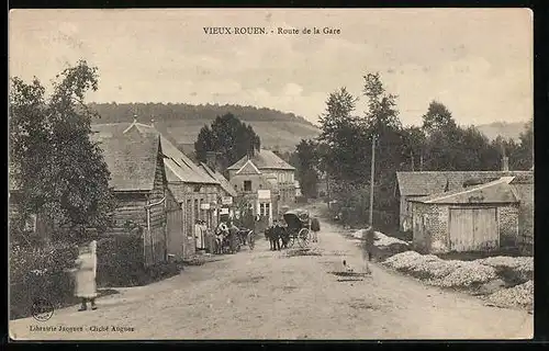 AK Vieux-Rouen, Route de la Gare
