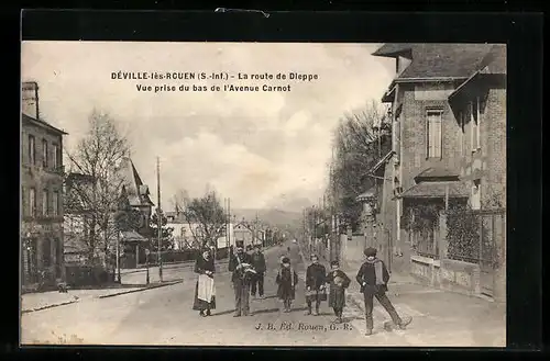 AK Dèville-les-Rouen, La route de Dieppe