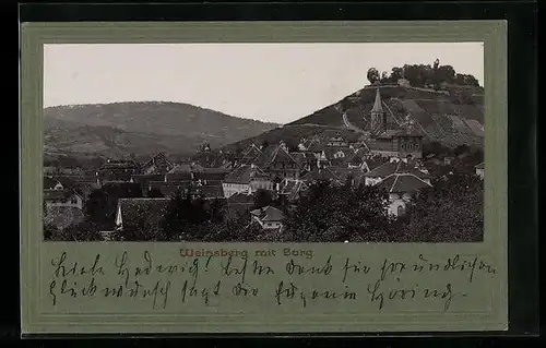Präge-AK Weinsberg, Panorama mit Burg