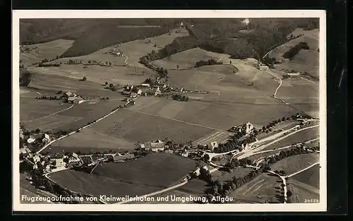 AK Kleinweiler-Hofen /Allgäu, Teilansicht, Fliegeraufnahme