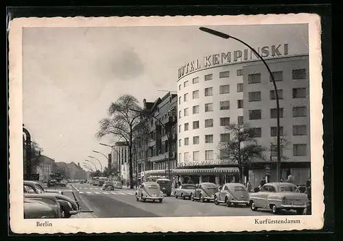 AK Berlin, Kurfürstendamm mit Hotel Kempinski