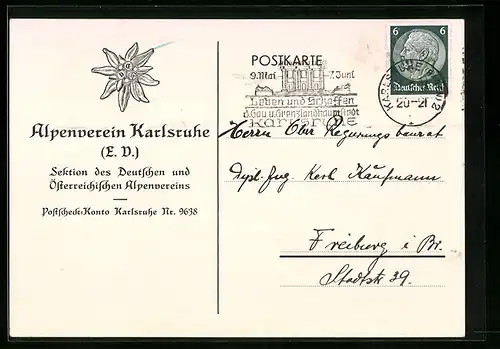 AK Karlsruhe, Alpenverein, Sektion des Deutschen und Österreichischen Alpenvereins