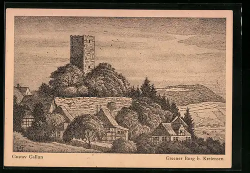 Künstler-AK Kreiensen, Greener Burg