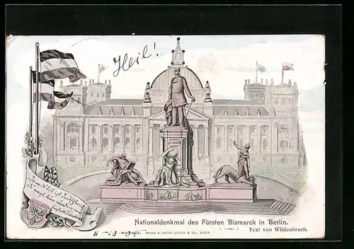 AK Berlin, Nationaldenkmal des Fürtsen Bismarck