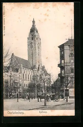 AK Berlin-Charlottenburg, Partie am Rathaus