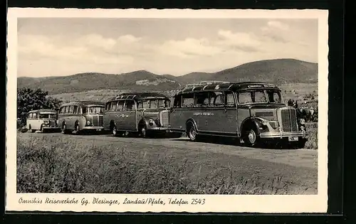 AK Landau /Pfalz, Omnibus Reiseverkehr Gg. Blesinger