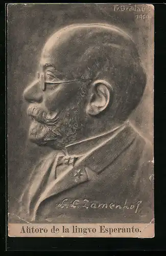 AK Portrait Dto. Ludwik Lejzer Zamenhof, Autoro Plansprache Esperanto