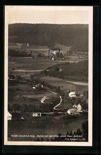 AK Lenzkirch, Strasse Lenkirch-Saig, Partie bei der Öhle, oben Haus Seifried