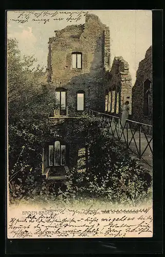 AK Baden-Baden, Altes Schloss mit Blick in den Rittersaal